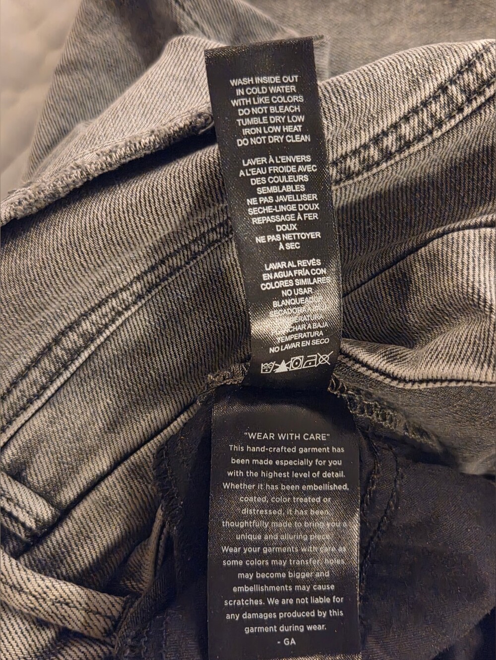 Good American Gray Acid Wash Straight Leg Jeans - Picture 11 of 15
